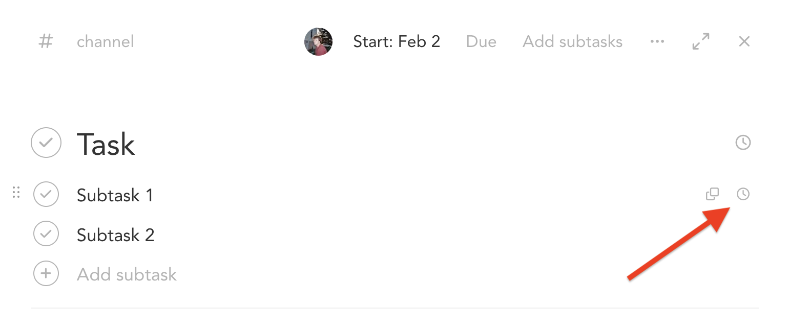 Adding actual time to a task