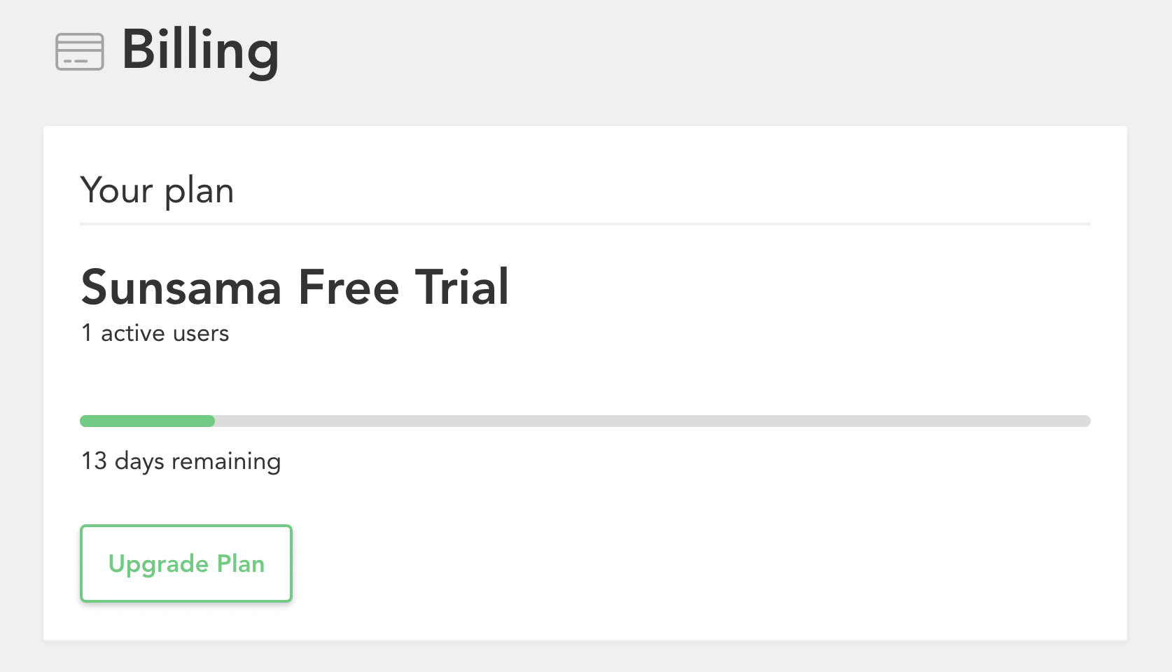 Billing page dropdown