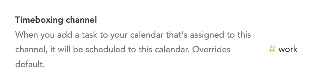 Channel to calendar link
