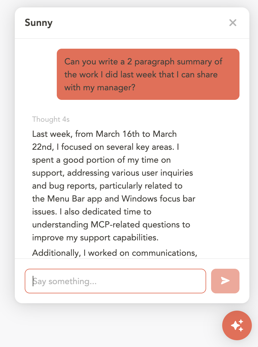 Sunny chat panel